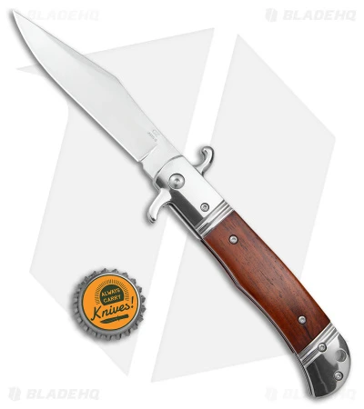 9" Bolster Release Automatic Knife Rosewood (4.12" Satin) - Image 4