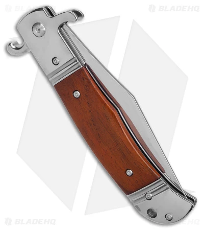 9" Bolster Release Automatic Knife Rosewood (4.12" Satin) - Image 3