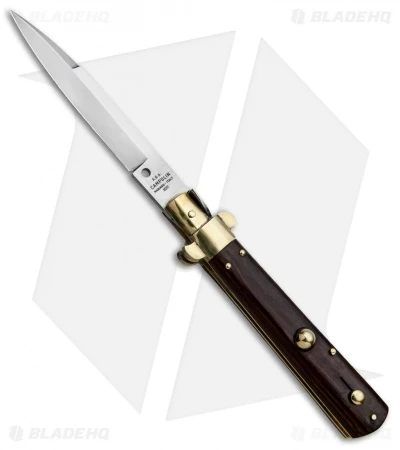 AGA Campolin 10" Frosolone Bayonet Stiletto Knife Cocobolo Brass (4.5" Polish)