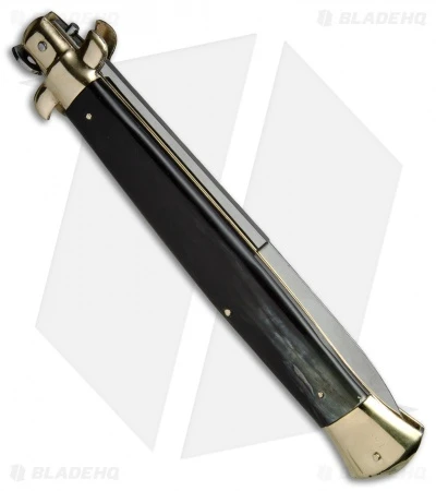 AGA Campolin 18" Italian Stiletto Knife Brazilian Horn/Brass (8" Satin Bayonet) - Image 3