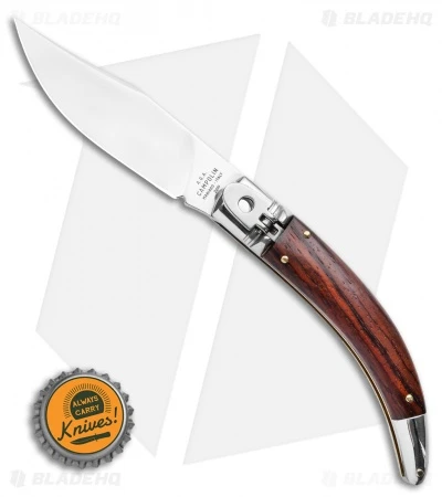 AGA Campolin Diana Lever Lock Automatic Knife Santos Wood (3.75" Satin) - Image 4