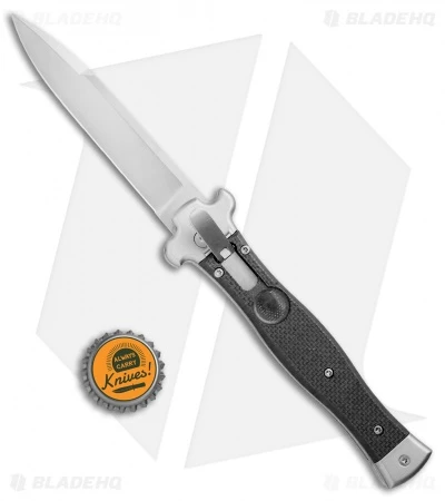 AGA Campolin Zero Italian Leverlock Automatic Knife Black G-10 (3.75" Satin) - Image 4