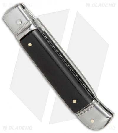AKC 8" Lever Lock Italian Auto Ebony Wood (3.2" Polish Flat) - Image 2