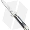 AKC Leverletto 7.75" Lever Lock Auto Italian Knife Dark Horn (3.25" Satin Flat)