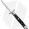 AKC Swinguard 9" Automatic Italian Stiletto Ebony (4" Satin Bayonet)