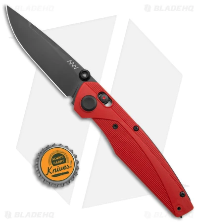 Acta Non Verba A100 MagnaCut A-Lock Knife Red FRN/Black (3.5" Black DLC) ANV - Image 4