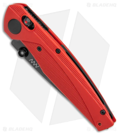 Acta Non Verba A100 MagnaCut A-Lock Knife Red FRN/Black (3.5" Black DLC) ANV - Image 2