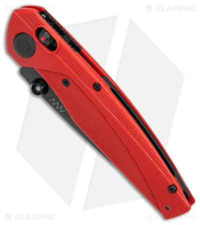 Acta Non Verba A100 A-Lock Knife Red FRN (3.5" Black DLC ELMAX) - Image 2