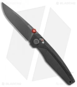 Acta Non Verba Knives A200 Sleipner A-Lock Knife Black G-10 (3.5" Black DLC) ANV