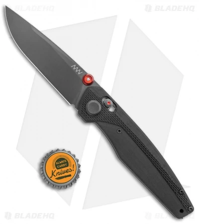 Acta Non Verba Knives A200 Sleipner A-Lock Knife Black G-10 (3.5" Black DLC) ANV - Image 4