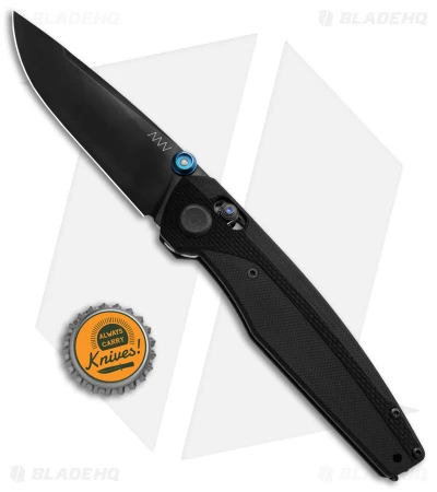 Acta Non Verba A200 A-Lock Knife Black G-10/Blue (3.5" Black) Blade HQ Exclusive - Image 4