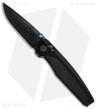 Acta Non Verba A200 A-Lock Knife Black G-10/Blue (3.5" Black) Blade HQ Exclusive