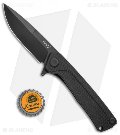 Acta Non Verba Knives Z100 Liner Lock Knife Black G-10 (3.5" DLC Black) - Image 5