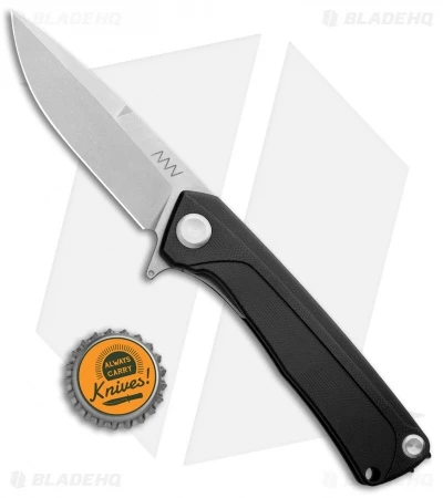 Acta Non Verba Knives Z100 Liner Lock Knife Black G-10 (3.5" Stonewash) - Image 5
