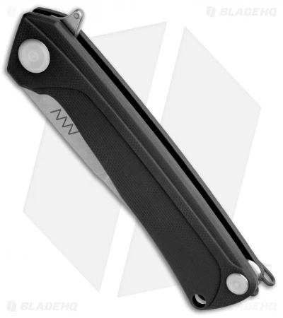 Acta Non Verba Knives Z100 Liner Lock Knife Black G-10 (3.5" Stonewash) - Image 2