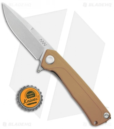 Acta Non Verba Knives Z100 Liner Lock Knife Coyote G-10 (3.5" Stonewash) - Image 5