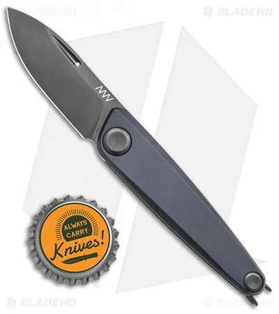 Acta Non Verba Knives Z050 Slip Joint Knife Black Aluminum (2.6" Black) - Image 4