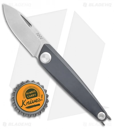 Acta Non Verba Knives Z050 Slip Joint Knife Dark Gray Aluminum (2.6" Stonewash) - Image 4