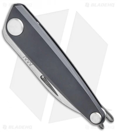 Acta Non Verba Knives Z050 Slip Joint Knife Dark Gray Aluminum (2.6" Stonewash) - Image 2