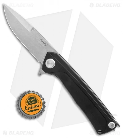 Acta Non Verba Knives Z100 Frame Lock Knife Black Aluminum (3.5" Stonewash) - Image 4
