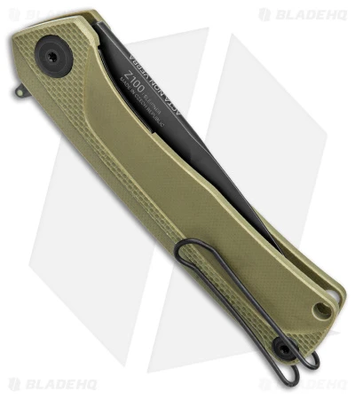 Acta Non Verba Knives Z100 Liner Lock Knife Olive G-10 (3.5" DLC) - Image 3