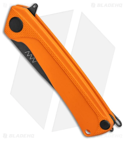 Acta Non Verba Knives Z100 Liner Lock Knife Orange G-10 (3.5" Black DLC) - Image 2