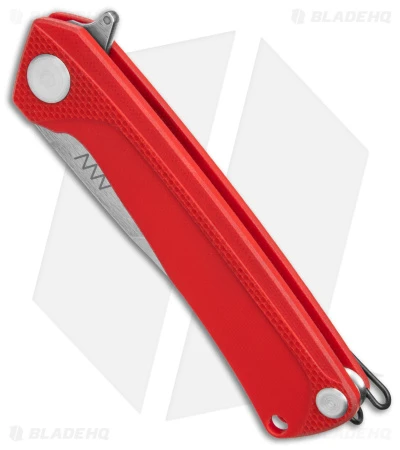 Acta Non Verba Knives Z100 Liner Lock Knife Red G-10 (3.5" Stonewash) - Image 2