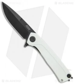 Acta Non Verba Knives Z100 Liner Lock Knife White G-10 (3.5" Black DLC)