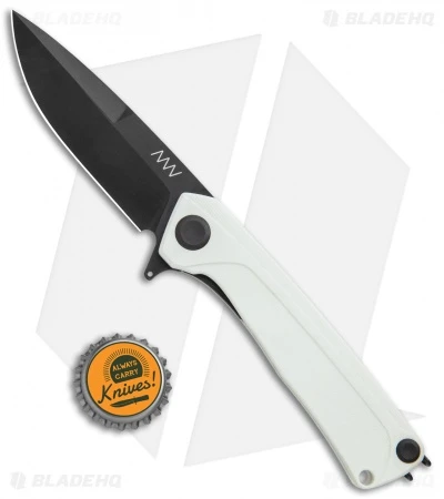Acta Non Verba Knives Z100 Liner Lock Knife White G-10 (3.5" Black DLC) - Image 4
