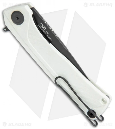 Acta Non Verba Knives Z100 Liner Lock Knife White G-10 (3.5" Black DLC) - Image 3