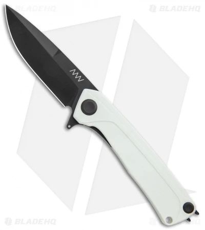 Acta Non Verba Knives Z100 Liner Lock Knife White G-10 (3.5" Black DLC)