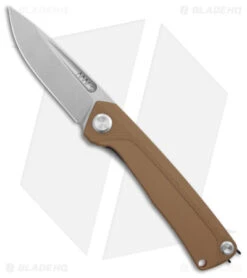Acta Non Verba Knives Z200 Liner Lock Knife Brown G-10 (3.5" Stonewash)