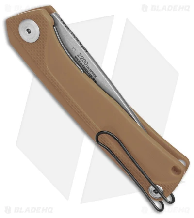 Acta Non Verba Knives Z200 Liner Lock Knife Brown G-10 (3.5" Stonewash) - Image 3