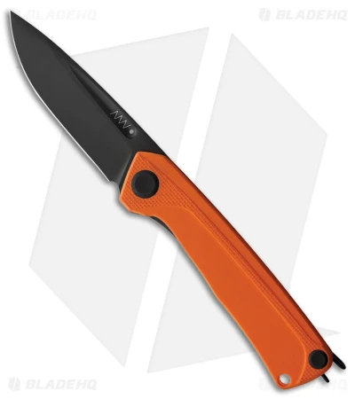 Acta Non Verba Knives Z200 Liner Lock Orange G-10 (3.5" DLC Black)