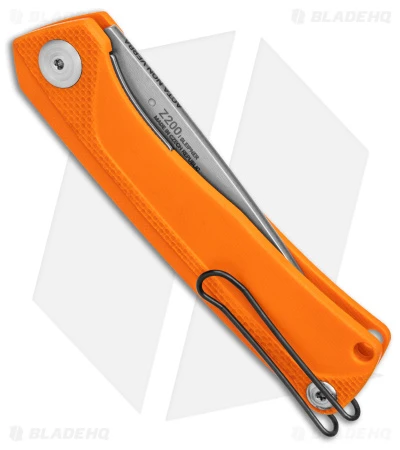 Acta Non Verba Knives Z200 Liner Lock Knife Orange G-10 (3.5" Stonewash) - Image 3