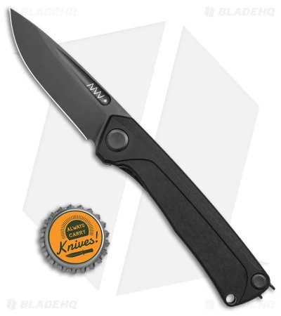 Acta Non Verba Z200 Frame Lock Knife Black Aluminum (3.5" Black DLC) - Image 4
