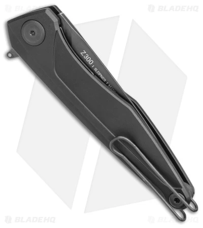 Acta Non Verba Z300 Spear Pt. Liner Lock Knife Black Aluminum (3.5" Black DLC) - Image 3
