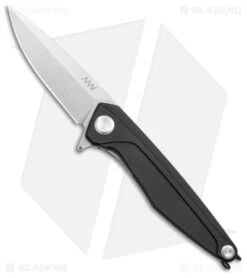 Acta Non Verba Z300 Spear Point Liner Lock Knife Black Aluminum (3.5" Stonewash)