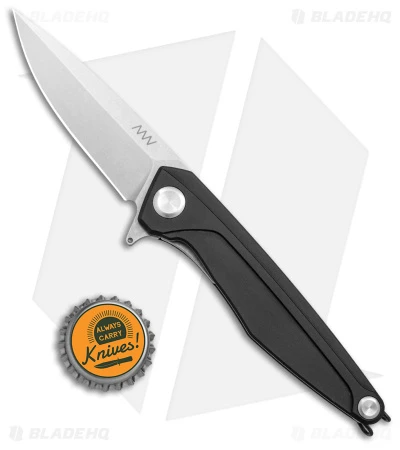 Acta Non Verba Z300 Spear Point Liner Lock Knife Black Aluminum (3.5" Stonewash) - Image 4