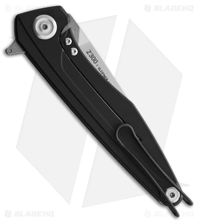 Acta Non Verba Knives Z300 Frame Lock Knife Black Aluminum (3.5" Stonewash) - Image 2