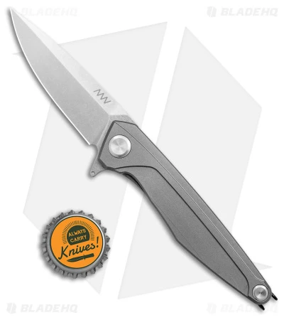 Acta Non Veba Z300 Spear Point Frame Lock Knife Titanium (3.5" Stonewash) - Image 4
