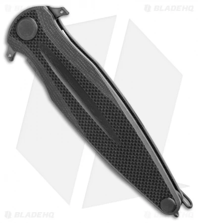 Acta Non Verba Knives Z400 Liner Lock Dagger Knife Black G-10 (4" Black DLC) - Image 2