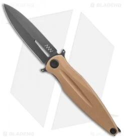 Acta Non Verba Knives Z400 Liner Lock Dagger Knife Coyote G-10 (4" Black DLC)