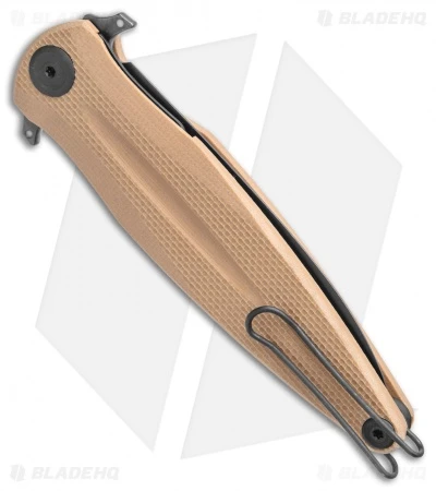 Acta Non Verba Knives Z400 Liner Lock Dagger Knife Coyote G-10 (4" Black DLC) - Image 3