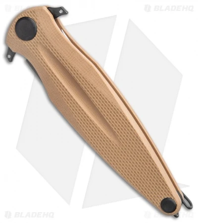 Acta Non Verba Knives Z400 Liner Lock Dagger Knife Coyote G-10 (4" Black DLC) - Image 2