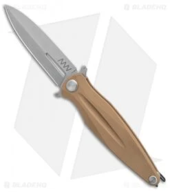 Acta Non Verba Knives Z400 Liner Lock Dagger Knife Coyote G-10 (4" Stonewash)