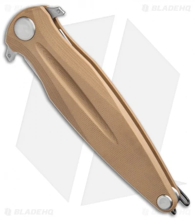 Acta Non Verba Knives Z400 Liner Lock Dagger Knife Coyote G-10 (4" Stonewash) - Image 2