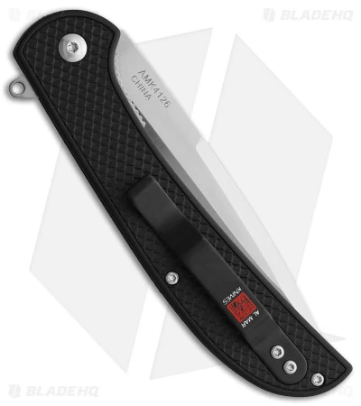 Al Mar Ultralight Eagle Frame Lock Knife Black FRN (4" Satin) - Image 2
