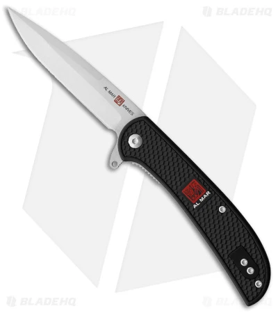 Al Mar Ultralight Falcon Frame Lock Knife Black FRN (3.15" Satin)