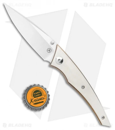 Alliance Designs Chisel Liner Lock Knife White Micarta (Satin) - Image 4